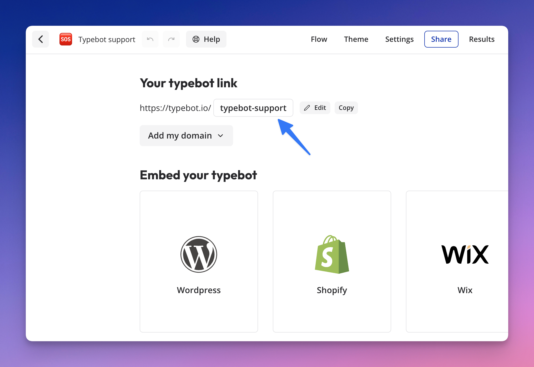 Find your bot public ID
